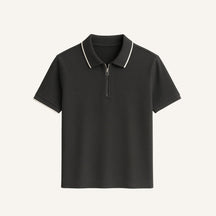 Mens Quarterzip Polo - Manttan Black