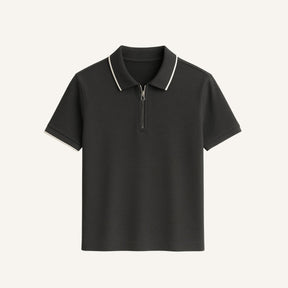 Mens Quarterzip Polo - Manttan Black