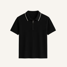 Mens Quarterzip Polo - Manttan Black