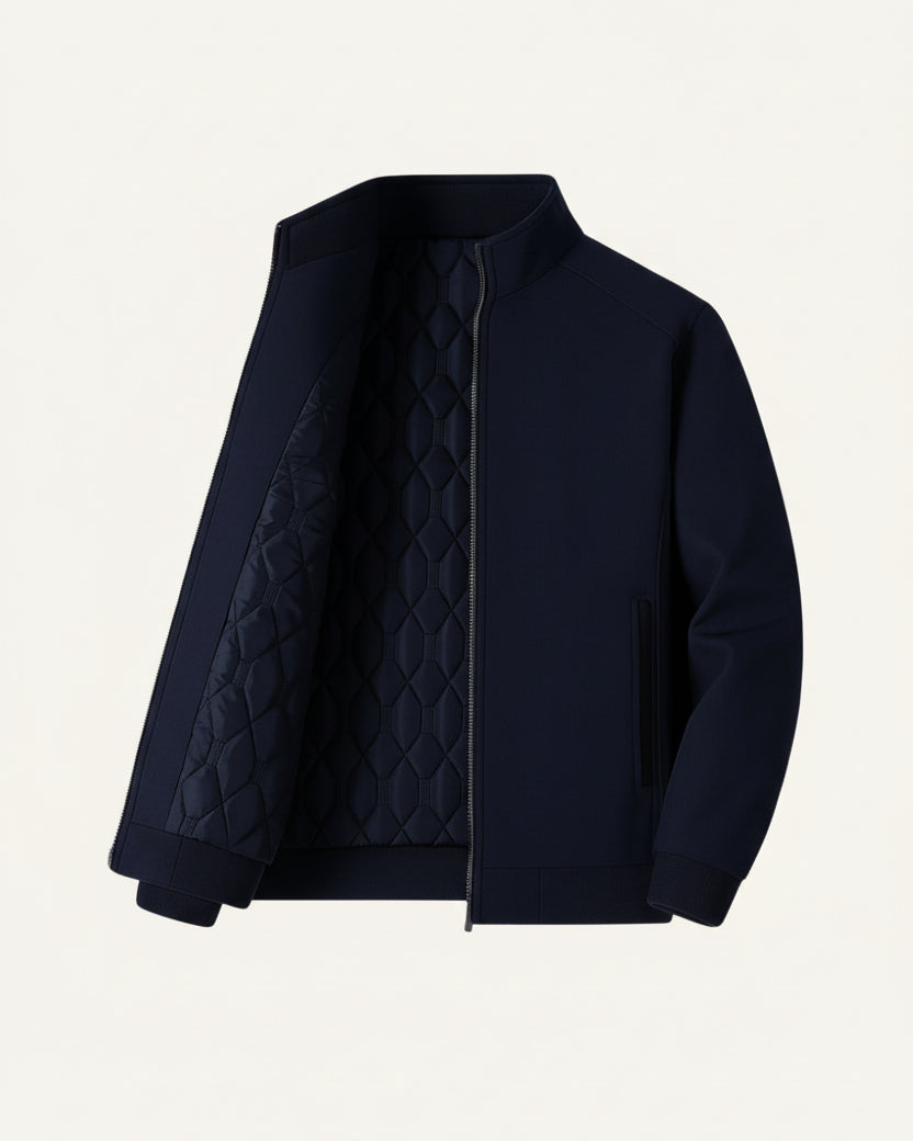 Mens Samour Lined Winter Jacket Navy Blue