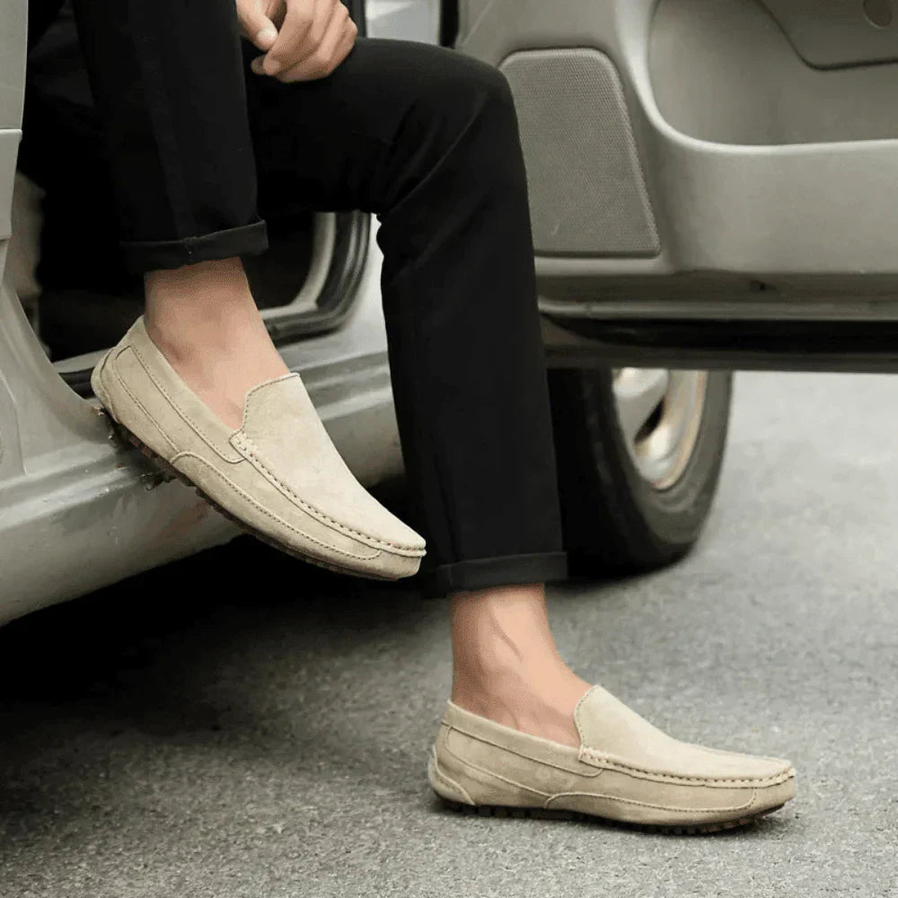 Mens Suede Loafer Moccasins – Solatte Beige
