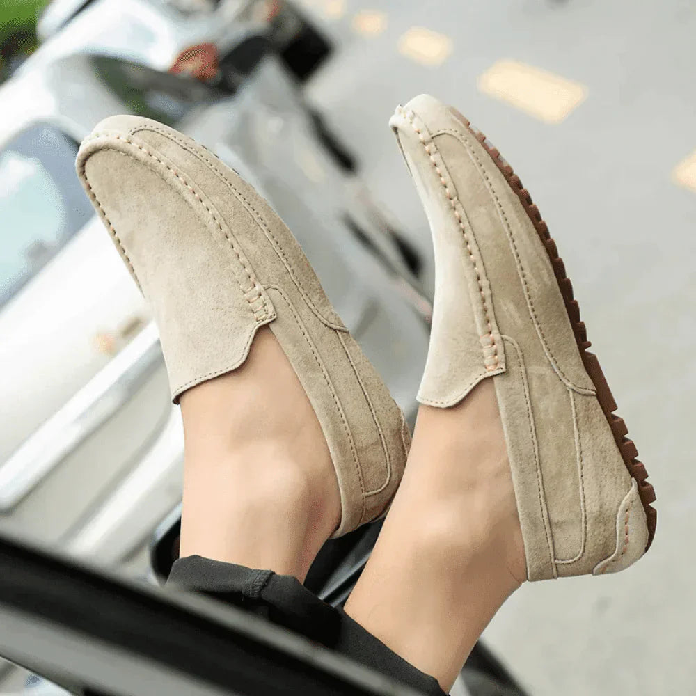 Mens Suede Loafer Moccasins – Solatte Beige