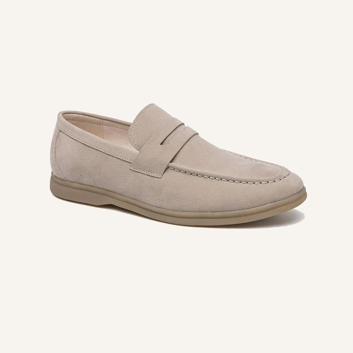 Mocassim Loafer de Camurca Masculino Master bege