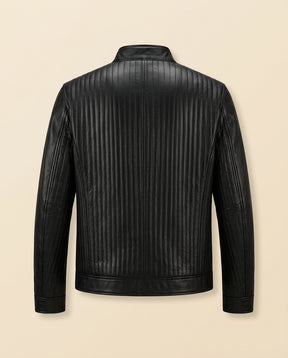 BS Signature Leather Biker Jacket - Black