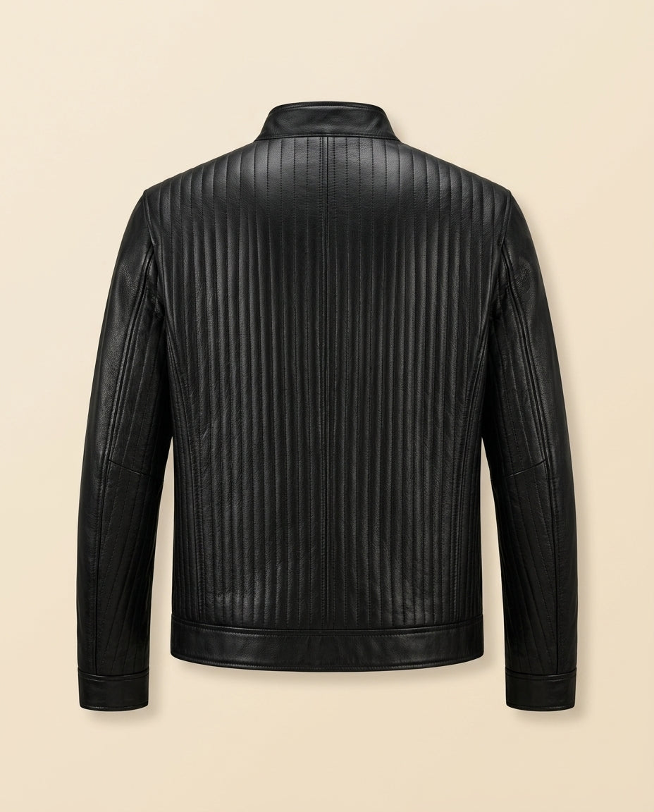BS Signature Leather Biker Jacket - Black