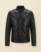 BS Signature Leather Biker Jacket - Black