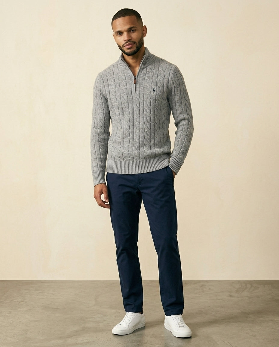 RL Classic Cable Knit Sweater - Cream White