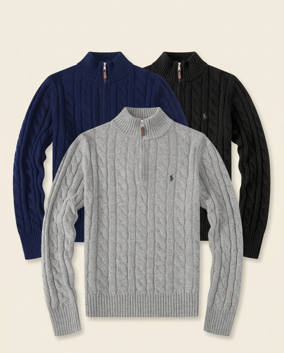 RL Classic Cable Knit Sweater - Cream White