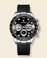PD Signature Rubber Strap Chronograph - Black Silver