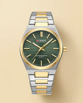 CR Classic Two-Tone Steel Watch - Silver Gold Green