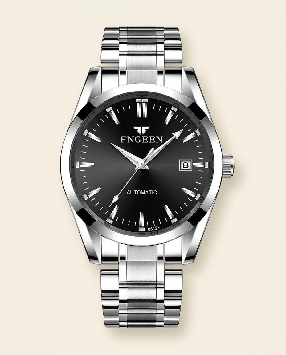 FG Elite Automatic Steel Watch - Silver Black