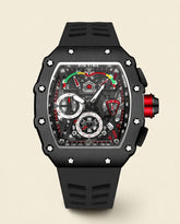 PT Elite Skeleton Racing Watch - Black Red