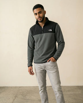 TNF Glacier Quarter-Zip Fleece - Dark Grey + Black - view 3