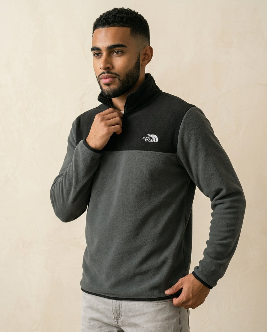 TNF Glacier Quarter-Zip Fleece - Dark Grey + Black - view 2