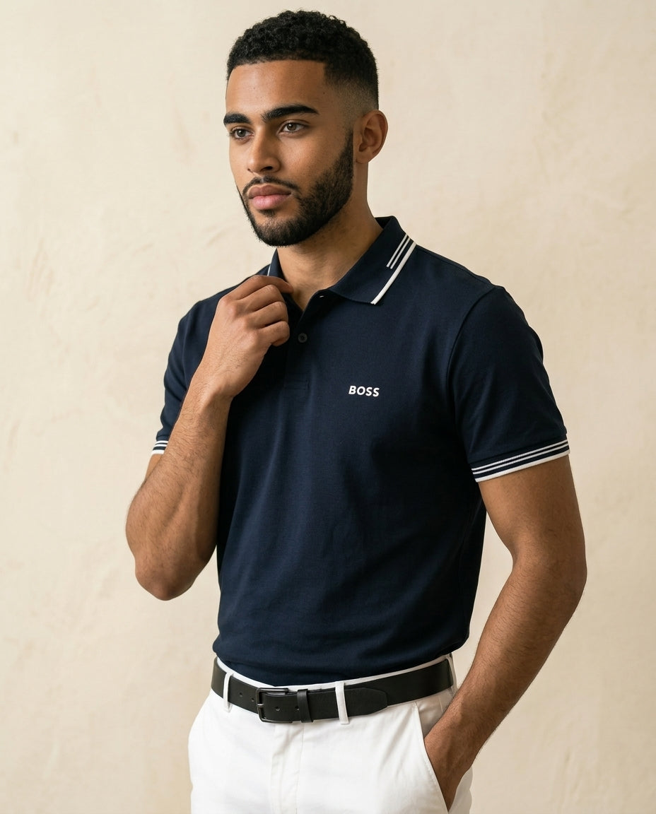 BS Paddy Polo Slim Cotton - Navy Blue - view 2