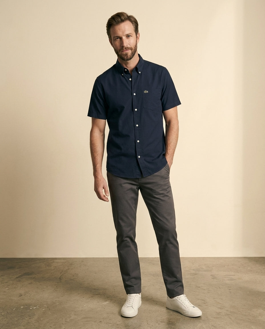 LC Oxford Short Sleeve Shirt - Navy Blue - view 3
