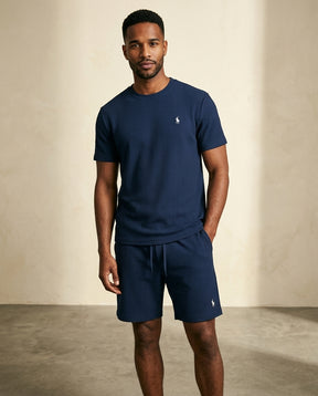 RL Prestige Waffle Tee & Shorts Set - Navy Blue - view 3