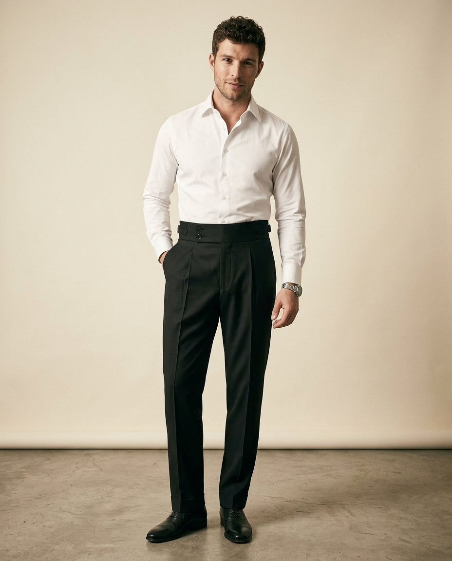 Double Pleat High-Waist Trouser Black - Black - view 3