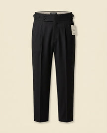 Double Pleat High-Waist Trouser Black - Black