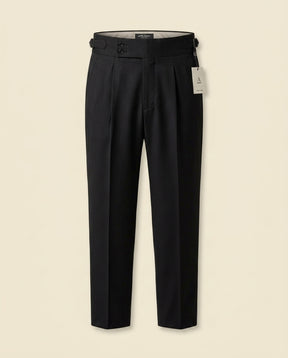 Double Pleat High-Waist Trouser Black - Black