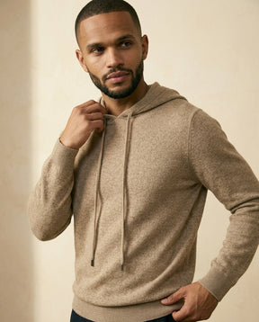 Cashmere-Blend Knit Hoodie Camel - Camel - view 2