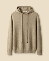 Cashmere-Blend Knit Hoodie Camel - Camel