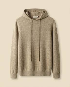 Cashmere-Blend Knit Hoodie Camel - Camel