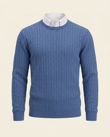 Cable Knit Crewneck Sweater Steel Blue - Steel Blue