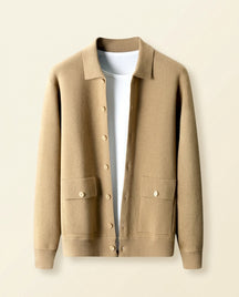Knit Cardigan Shirt Jacket Camel - Camel