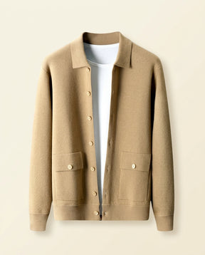 Knit Cardigan Shirt Jacket Camel - Camel