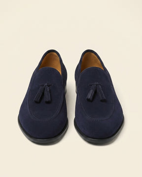 Suede Tassel Loafer Navy - Navy Blue - view 2
