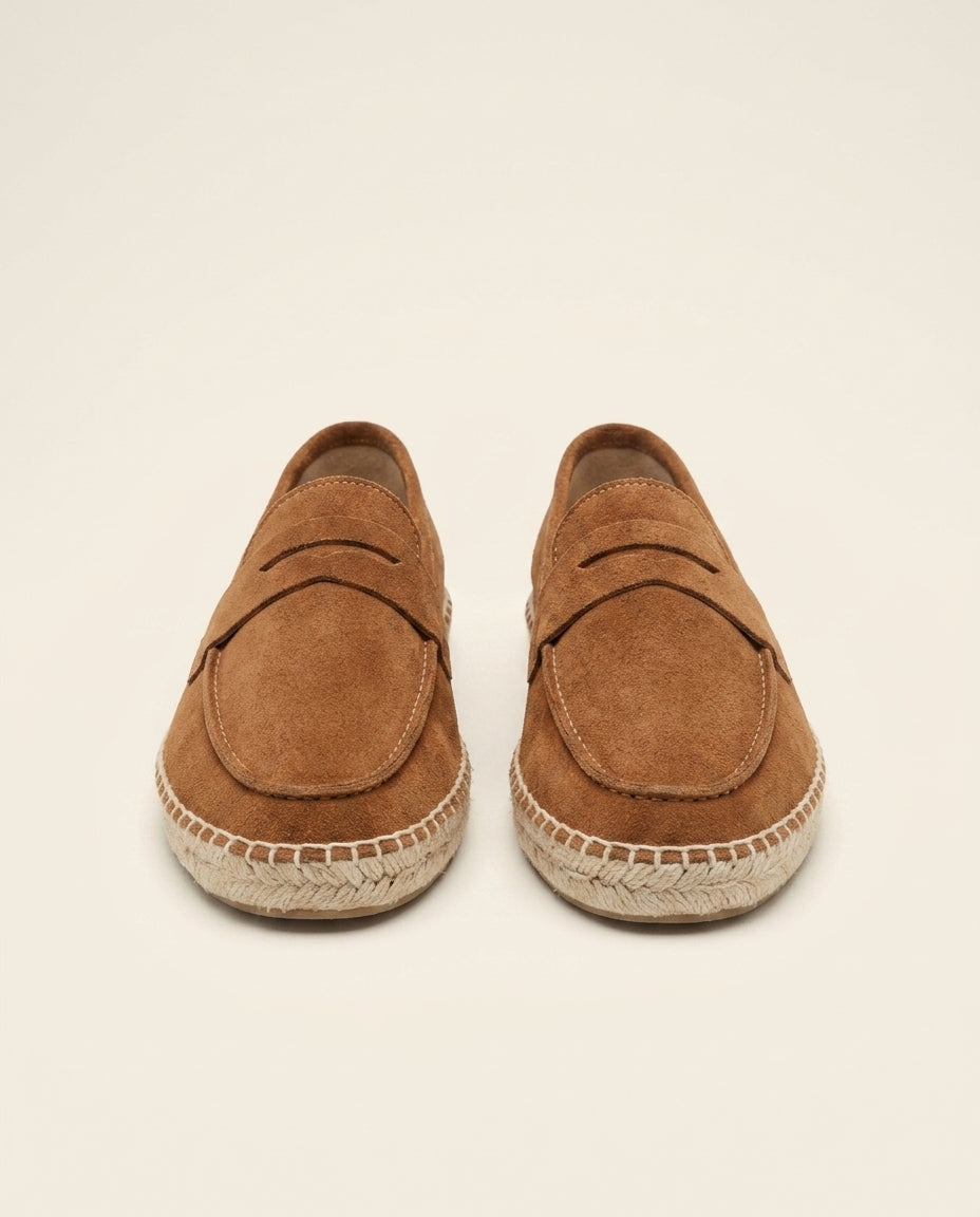 Suede Espadrille Loafer Tan - Tan