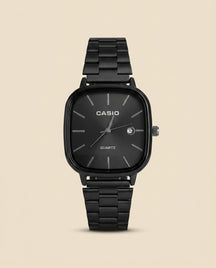 CS Square Quartz Steel Watch Black - All Black