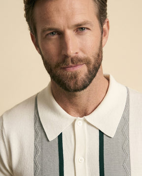 Argyle Stripe Polo White Multi - White + Grey + Green - view 4