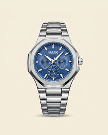 MF Prestige Chronograph Blue Dial Watch - Silver + Blue