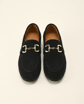 Suede Horsebit Loafer Black - Black