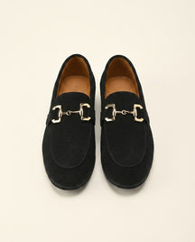 Suede Horsebit Loafer Black - Black
