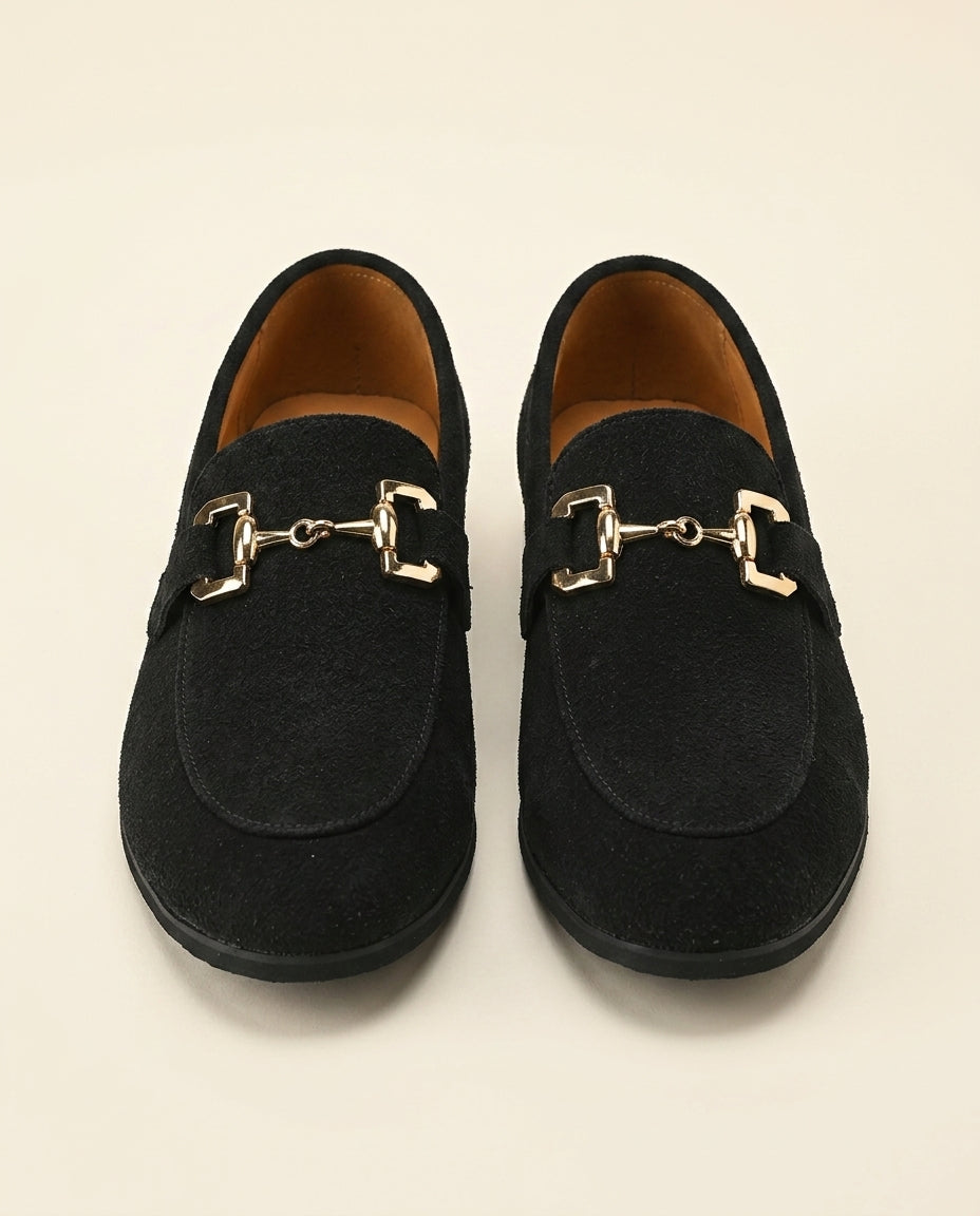 Suede Horsebit Loafer Black - Black - view 2