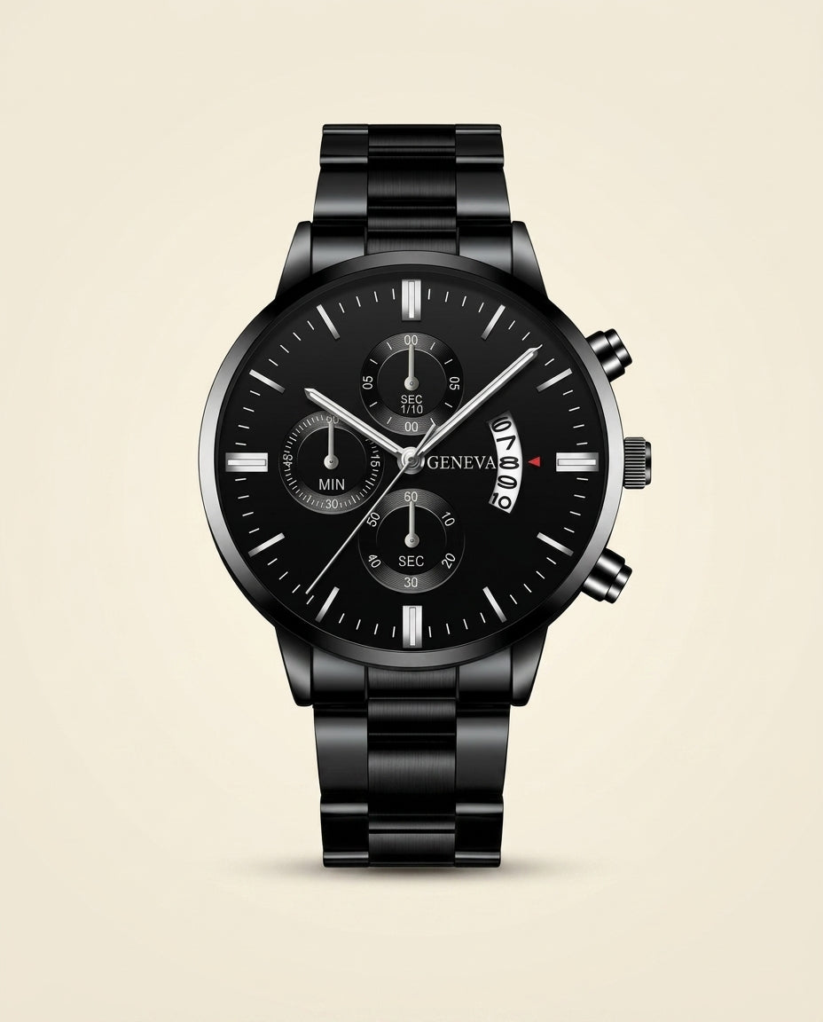 GV Classic Chronograph All Black Watch - All Black