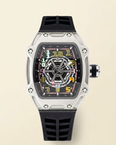 Skeleton Sport Tonneau Watch Silver - Silver