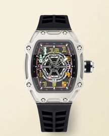 Skeleton Sport Tonneau Watch Silver - Silver