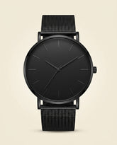 Minimalist Mesh Steel Watch Black - Black