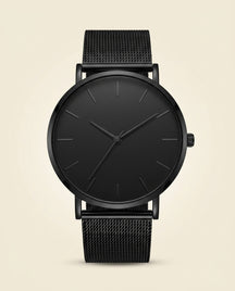 Minimalist Mesh Steel Watch Black - Black