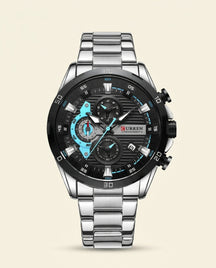 CR Sport Chronograph Blue Detail Watch - Silver + Black + Blue