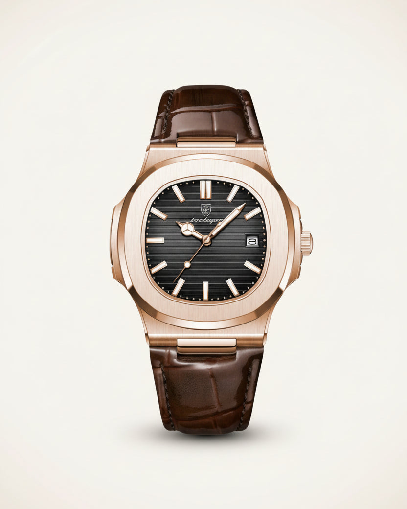 Relógio de Couro Marrom Luxe Civano 