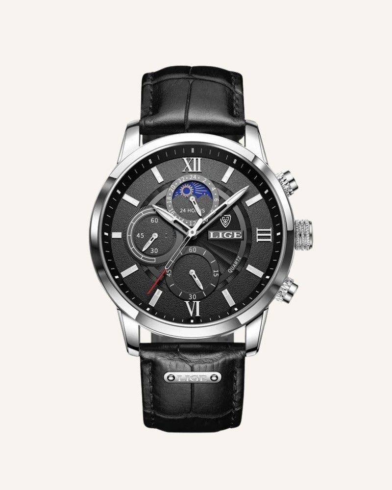 Relógio Masculino Civano DeVito Preto e Prata