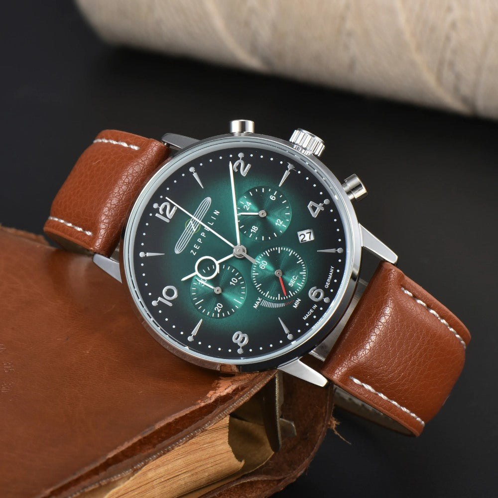 Relogio Masculino Zeppelin Verde Cronografo