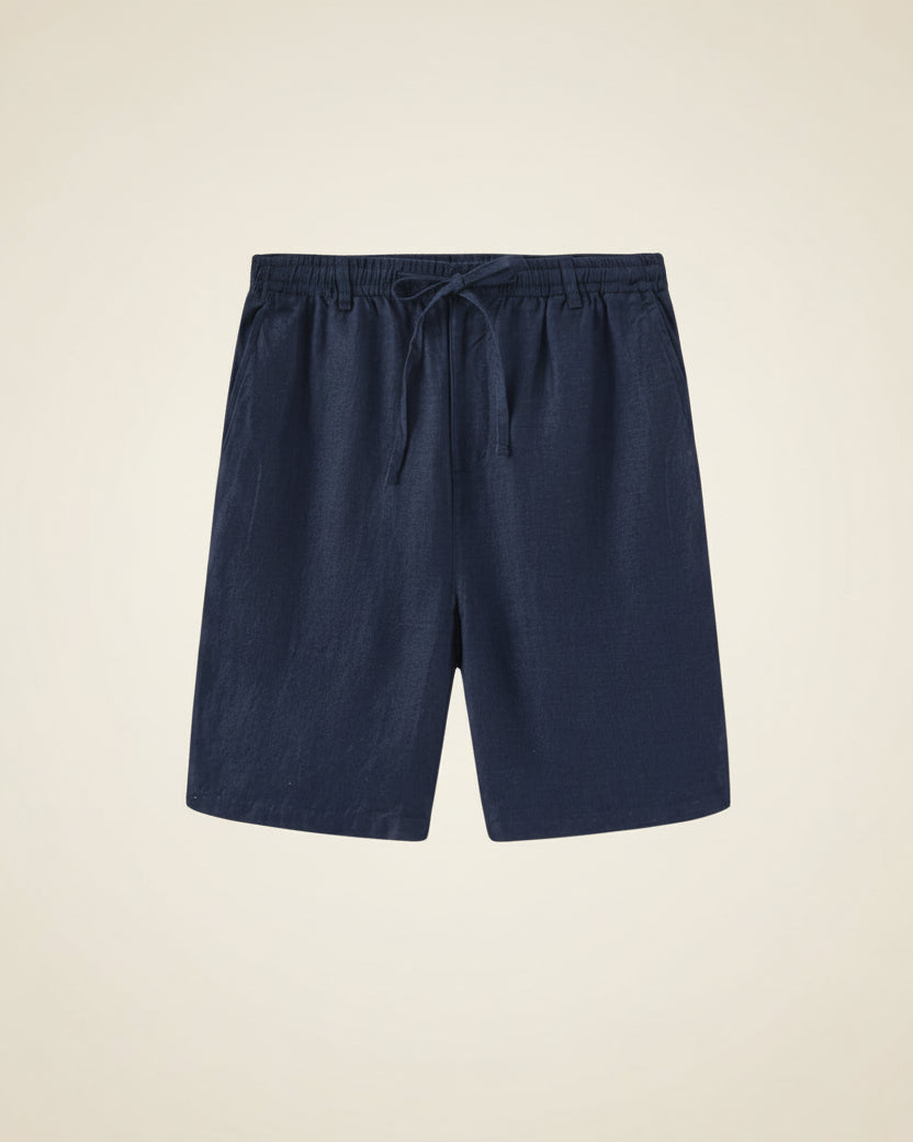 Short Masculino de Linho Old Money Milford Azul Marinho