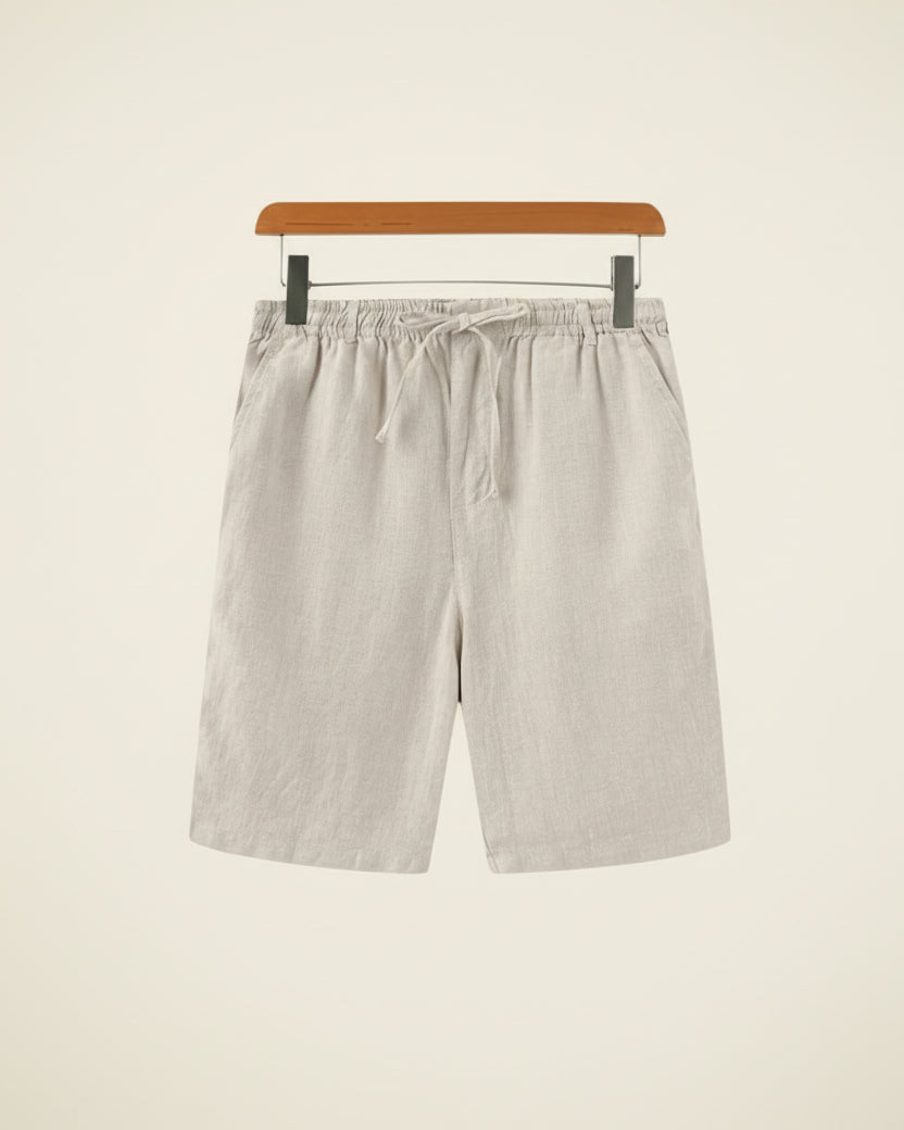 Short Masculino de Linho Old Money Milford Bege 