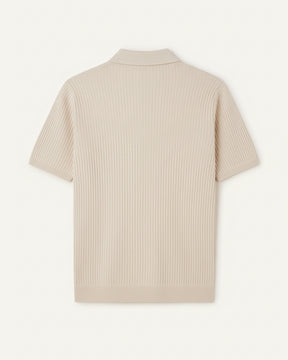 Striped Knit Polo Shirt - Montelle